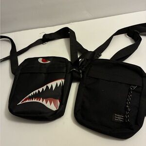 Black Shark Design Crossbody Bag